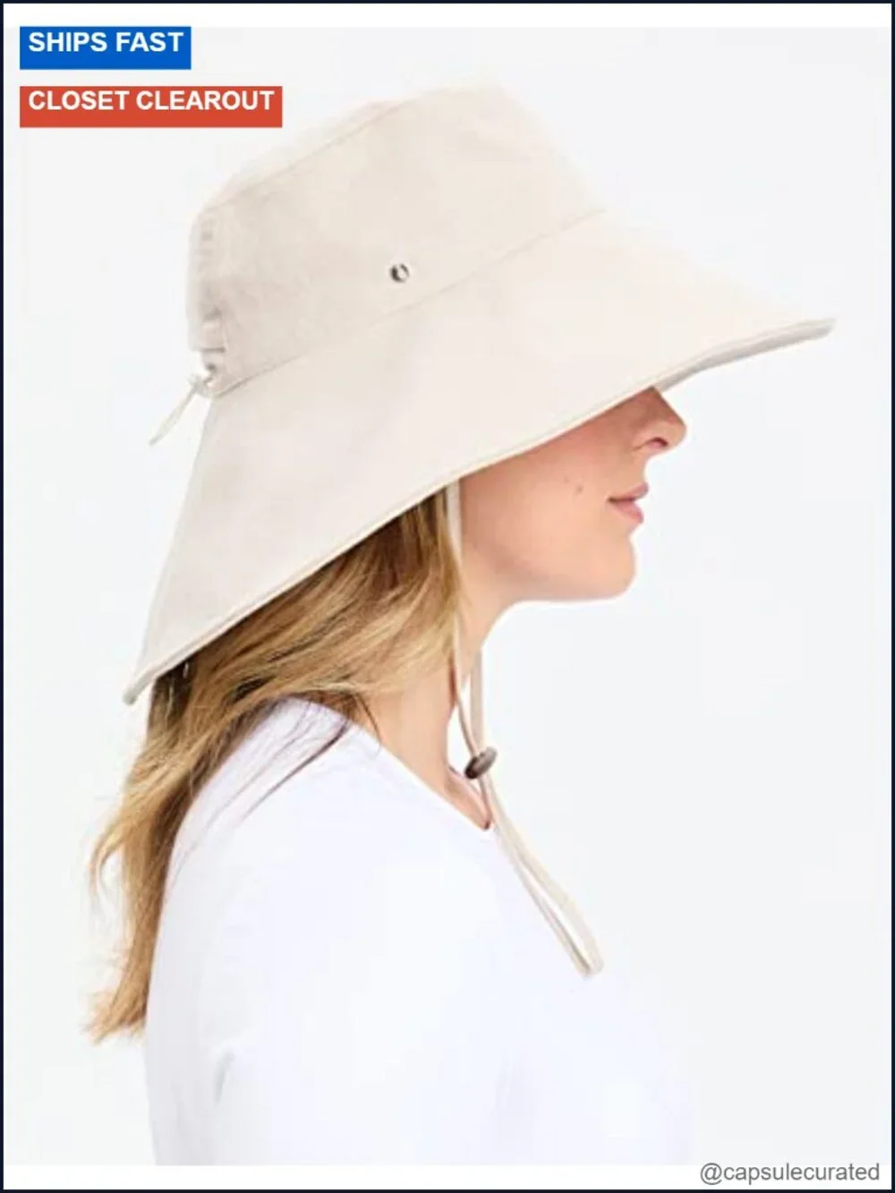 UPF 50+ Cotton Linen Sun Hat Women's Ultra-Wide Brim Packable